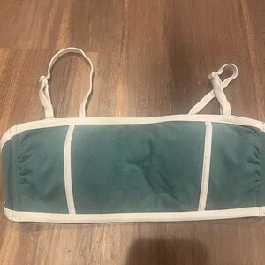 Kona Sol Green and White Swim Top